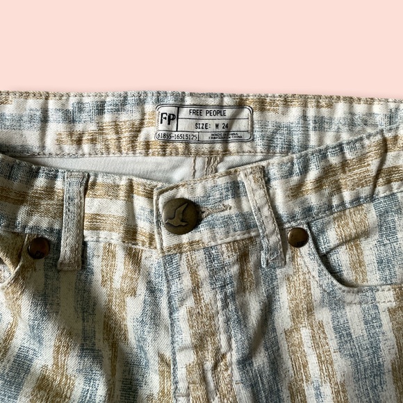 Free People Neutral Pattern Skinny Jeans - Picture 3 of 3